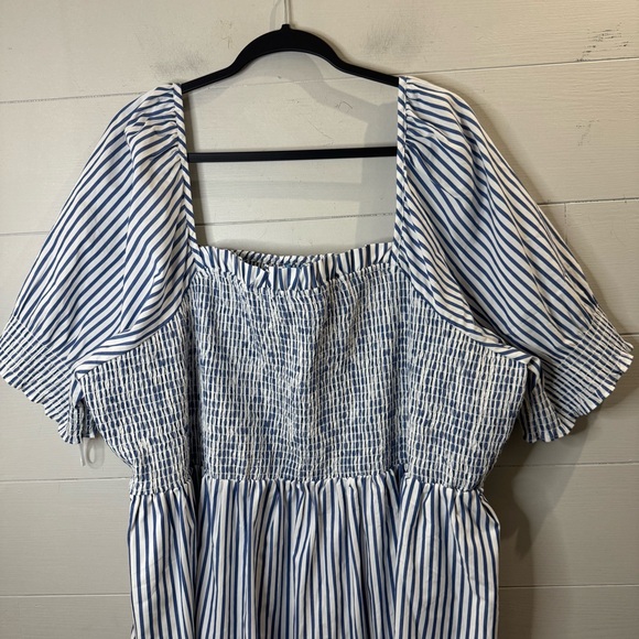Draper James Women's Smocked Dress White and Blue Size 3X - Picture 2 of 8
